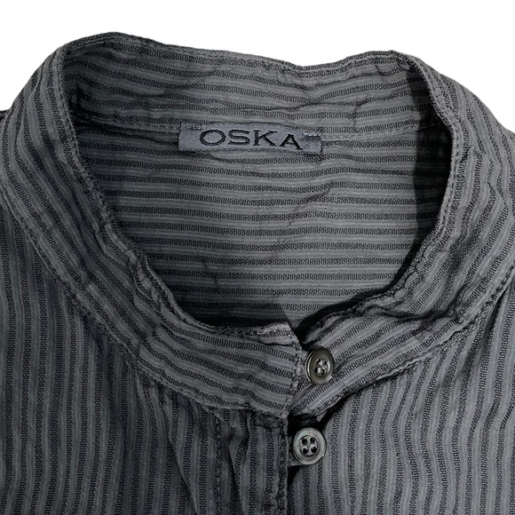 OSKA | Grey Oversized Long Sleeve Button Down Tunic Top - Picture 4 of 13